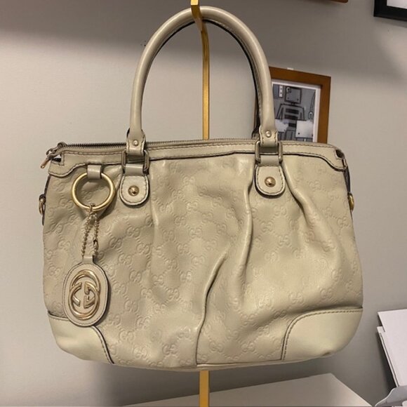 GUCCI GUCCISSIMA Leather GG Small  Sukey 2-Hobo Satchel COA with Crossbody Strap - Picture 1 of 15